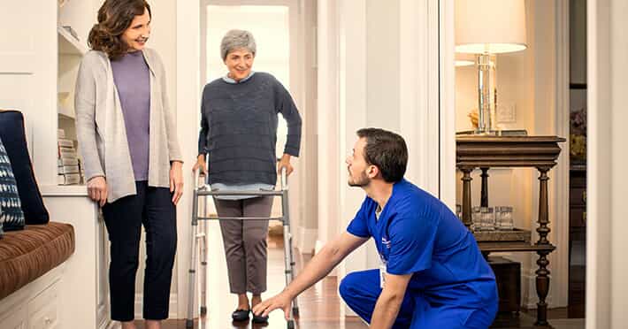 BrightStar Nurse assisting patient